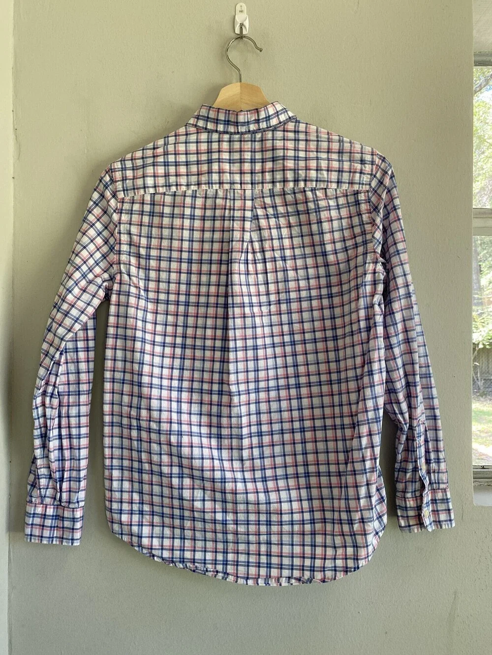 Ralph Lauren Boys Pink Blue Plaid Button Down Shirt, Spring, Easter Sz L 14-16